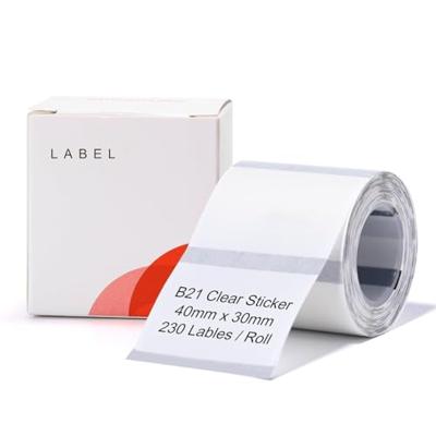 NIIMBOT A2G88318801 Etiketten (rol) 40 x 30 mm Transparant 230 stuk(s) Universele etiketten - thumbnail