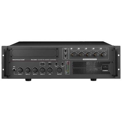 Monacor PA-5240 PA-versterker 240 W 5-kanaals 5 zones