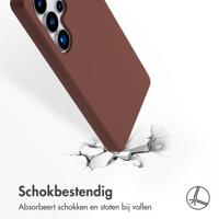 Accezz Liquid Silicone Backcover met MagSafe voor Samsung Galaxy S25 Ultra Telefoonhoesje Bruin - thumbnail