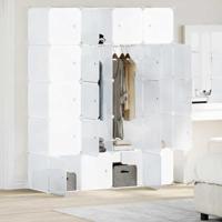 VidaXL Opbergmeubel met 20 vakken en ophangstangen polypropeen - thumbnail