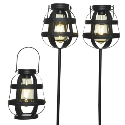 Solar Light (Ø14, H80cm) Zwart - 3 st. Solar Light (Ø14, H80cm) Zwart - 3 st.