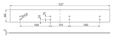 ASSA ABLOY DCA276 Montageplaat voor deurdranger DC700CM 3 mm | kleur zilver EV1. - A000301826