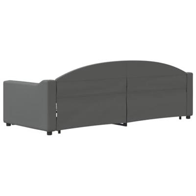 Slaapbank met onderschuifbed 80x200 cm stof donkergrijs