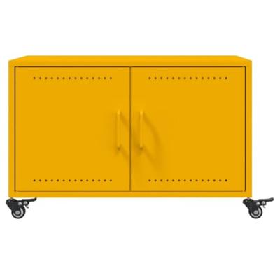 Salontafel 68x50x43,5 cm staal mosterdgeel
