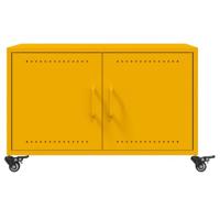 Salontafel 68x50x43,5 cm staal mosterdgeel - thumbnail