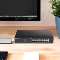 D-Link DGS-1100 Series 16-Port Gigabit Smart Managed Switch met VLAN support, layer 2 features, QoS, 802.3az EEE, Fanless - thumbnail