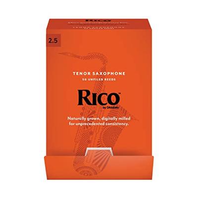 D&apos;Addario Woodwinds RKA0125-B50 Rico Tenorsaxofoonriet, sterkte 2.5, 50-pack, Unfiled