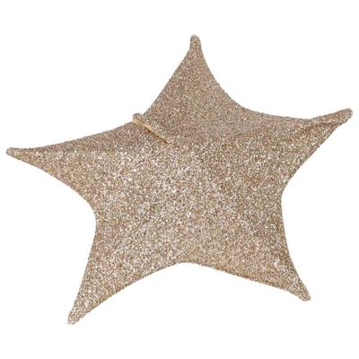 Overige Merken Decoratie stoffen kerstster 50 cm met 30 leds goud Overige Merken Decoratie stoffen kerstster 50 cm met 30 leds goud