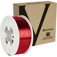 Verbatim 55062 55062 Filament PETG 2.85 mm 1 kg Rood (transparant) 1 stuk(s) - thumbnail