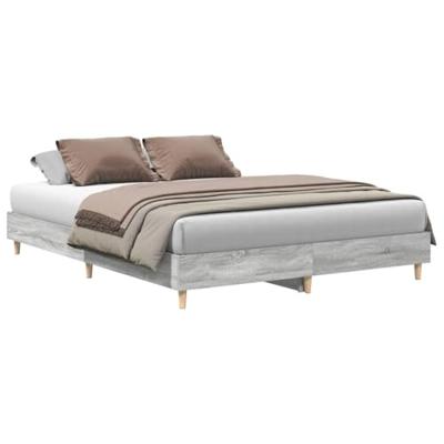 Bedframe zonder matras 140x200 cm spaanplaat grijs Sonoma