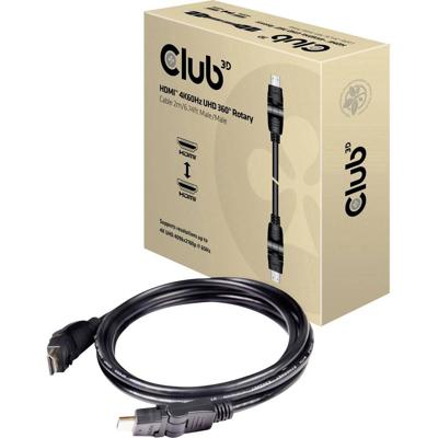 club3D HDMI Aansluitkabel HDMI-A-stekker, HDMI-A-stekker 2.00 m Zwart CAC-1360 4K UHD, Vlambestendig HDMI-kabel