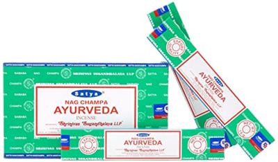 Satya Nag Champa Ayurveda Wierook Doos 12 Pakjes 15 Gram