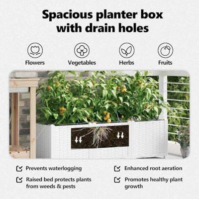 VidaXL Tuin bloempot 3 pcs wit staal