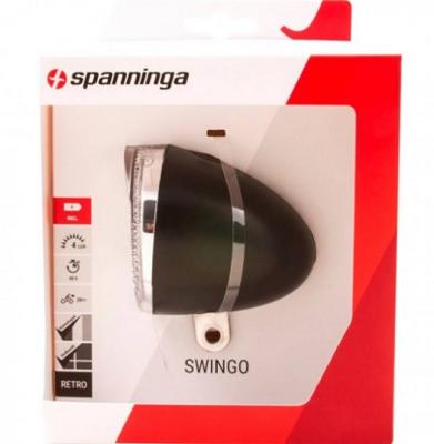 Spanninga led koplamp "swingo 20 xb" bat.led fr.light spanni. "swingo xb"w.bat.,black