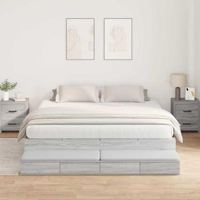 Opbergbedframe Grijs sonoma 236.5 x 200 x 31.5 cm Bewerkt hout