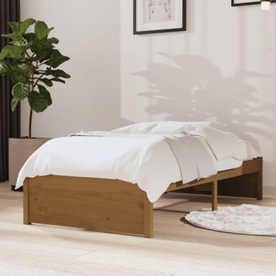 Bedframe massief hout honingbruin 75x190 cm 2FT6 Small Single Bedframe massief hout honingbruin 75x190 cm 2FT6 Small Single