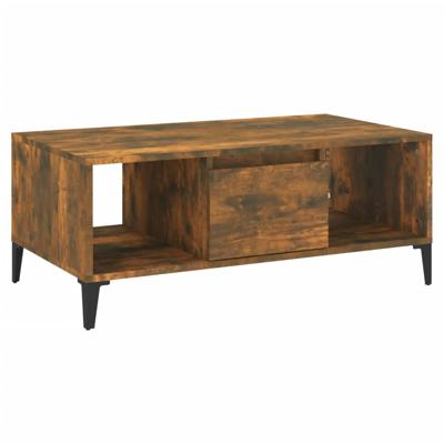 Salontafel 90x50x36,5 cm bewerkt hout gerookt eikenkleurig