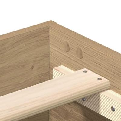 Bedframe zonder matras spaanplaat artisanaal eikenkleurig
