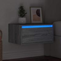 Nachtkastje met LED's wandgemonteerd grijs sonoma eikenkleurig - thumbnail