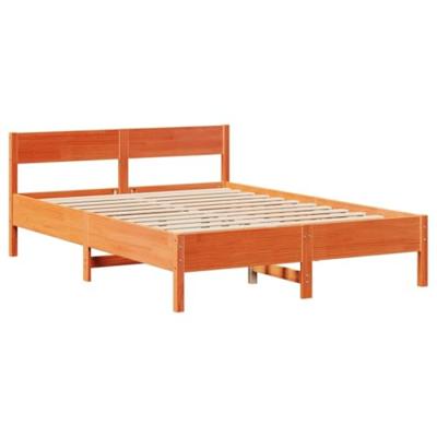 Bed met matras massief grenenhout wasbruin 140x190 cm