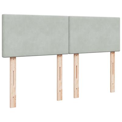 Boxspring met matras fluweel lichtgrijs 180x200 cm