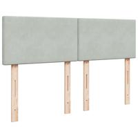 Boxspring met matras fluweel lichtgrijs 180x200 cm - thumbnail