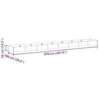 Verhoogde plantenbak 970 x 100 x 36 cm Gegalvaniseerd staal - thumbnail