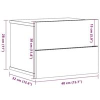 Nachtkastjes 2 st wandgemonteerd 40x32x30 cm oud houtkleurig - thumbnail