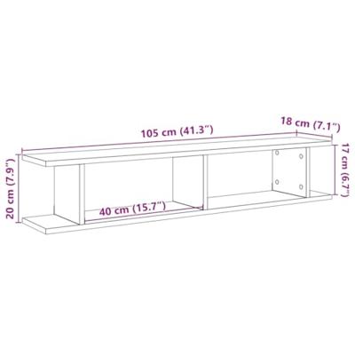 Wandschappen 2 st 105x18x20 cm bewerkt hout oud houtkleurig - thumbnail