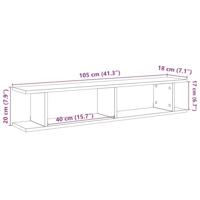 Wandschappen 2 st 105x18x20 cm bewerkt hout oud houtkleurig - thumbnail