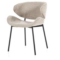 Eleonora Eetkamerstoel 'Tess' Bouclé, kleur Bruin - thumbnail