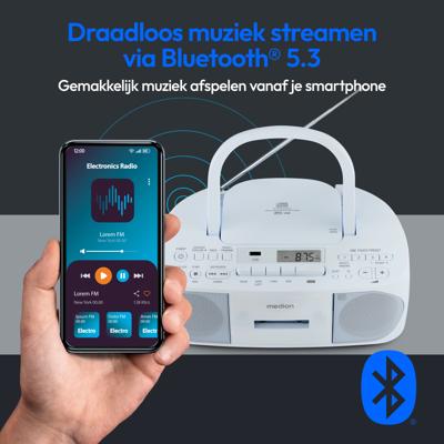 CD K7 Radio - MEDION - FM - 2x3W RMS - Blauw