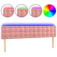 Hoofdbord LED 180x5x78/88 cm fluweel roze - thumbnail
