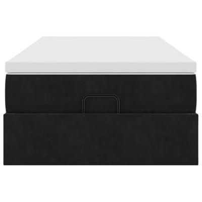Ottoman bed met matras 90x200cm fluweel zwart