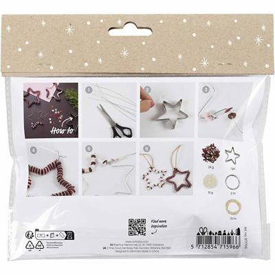 Creativ Company Mini hobbyset decoratie, sterren, rood, 1 doos