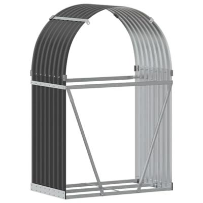 VidaXL Haardhoutopslag 80x45x120 cm gegalvaniseerd staal antraciet