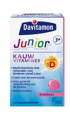 Davitamon Junior 3-12 framboos 120 Kauwtabletten