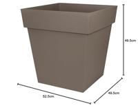 EDA Toscane vierkante pot - 50 cm - 87 L - Taupe - thumbnail