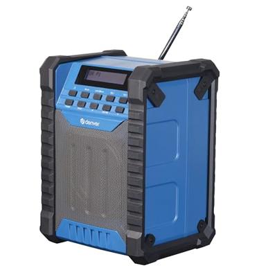 Denver WRD-60 Bouwradio DAB+, DAB, VHF (FM) AUX, FM, DAB+ Oplaadbaar, Spatwaterbestendig Zwart, Blauw