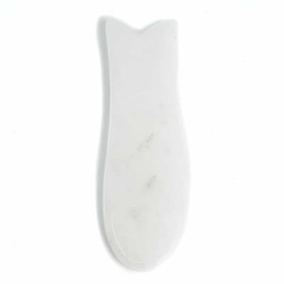 Guasha Schraper Witte Jade Vis - 95 mm