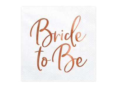 Bride To Be Servetten Wit Rose Gold - 20 stuks