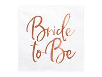 Bride To Be Servetten Wit Rose Gold - 20 stuks - thumbnail
