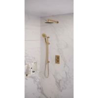 Brauer Gold Edition Thermostatische Regendoucheset Inbouw - Hoofddouche 20 cm - Rechte Wandarm - 3 Weg - Handdouche 3 Standen - Doucheslang - Geintegreerde Glijstang - Geborsteld Goud - thumbnail