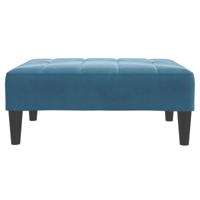 Slaapbank 2-zits met voetenbank fluweel blauw - thumbnail