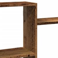Wandschap 159x18x65 cm bewerkt hout oud houtkleurig - thumbnail