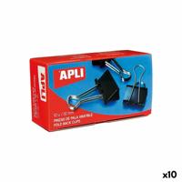 Klemmen Apli Zwart Zilverkleurig 19 mm (10 Stuks) - thumbnail