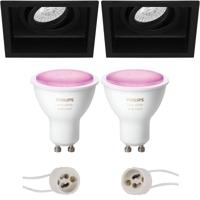 Philips Hue LED Spot Set GU10 - Mat Zwart - Kantelbaar - Bluetooth - 105mm - thumbnail