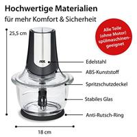 Elektrische multi-chopper - ADE - KEUKENGADGETS - 2 snelheden - 1,2 l - Zwart / roestvrij staal - thumbnail