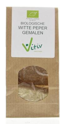 Vitiv Peper wit gemalen bio 40 Gram Vitiv Peper wit gemalen bio 40 Gram