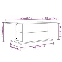 Salontafel 102x55,5x40 cm spaanplaat wit - thumbnail